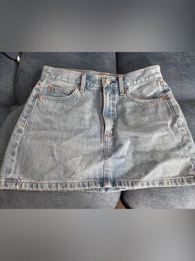 Aritzia Denim Forum - “The 90s Ricci Skirt” Light Wash Denim Mini Skirt